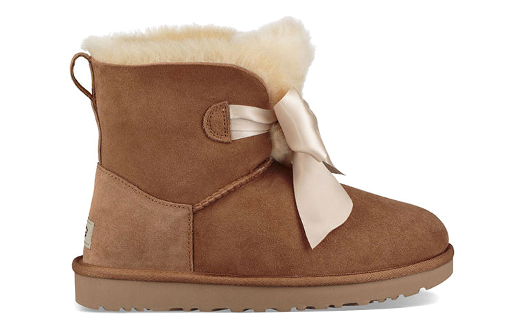 (WMNS) UGG Gita Bow Mini Fleece Lined Brown 1098360-CHE