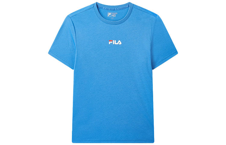Yellow FILA Back Heart Shape Printing Pattern Short Sleeve Sky Blue F11M028111F-BU