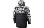 adidas Contrasting Colors Camouflage Pattern Zipper hooded down Jacket Black FR3870