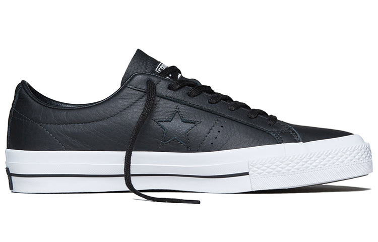 Converse Unisex One Star Leather Low-Top Sneakers Black/White 153714C