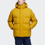adidas Gd Puffy Jkt Outdoor Sports Stay Warm hooded down Jacket Gold Color H23075