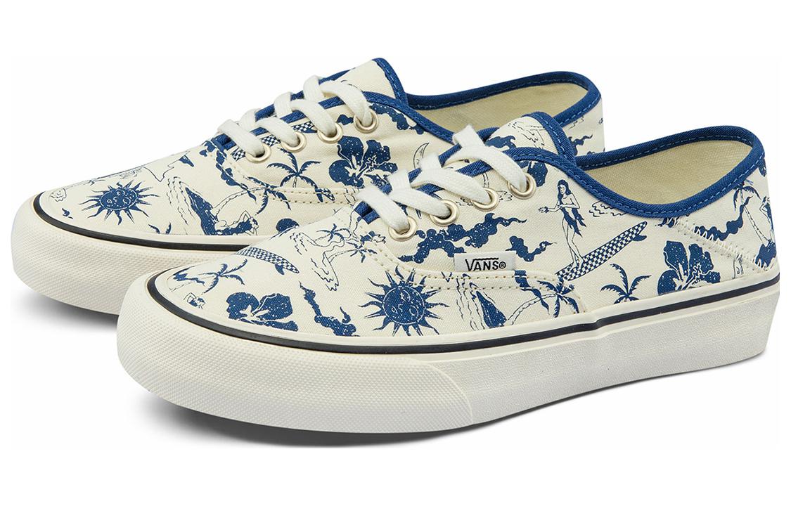 Vans Authentic Low Tops Casual Skateboarding Shoes Unisex Beige Blue VN0A5HYPAXV