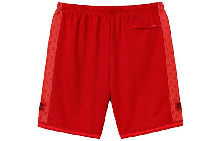 Supreme SS18 Monogram Short Red US dollar Embroidered Athleisure Casual Sports Shorts Unisex SUP-SS18-424