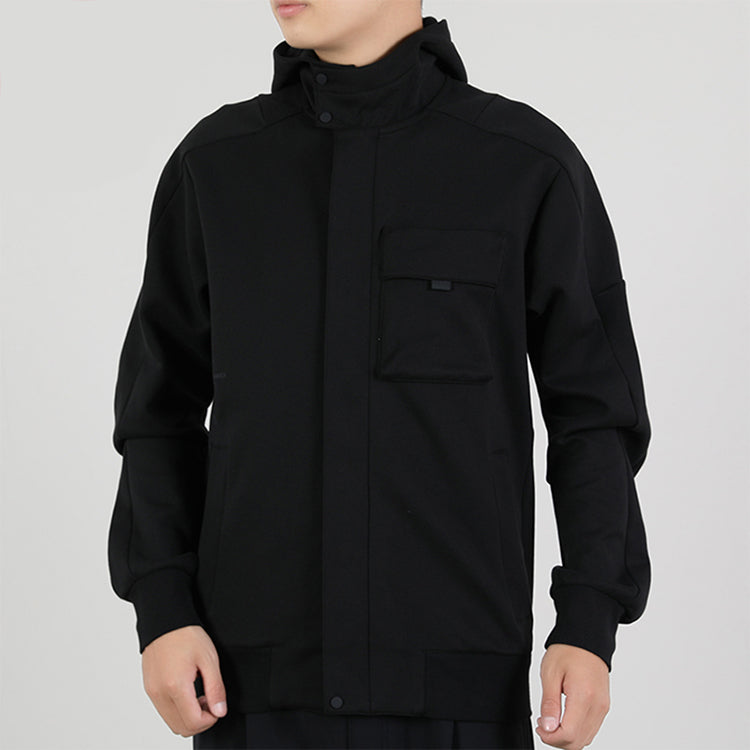 adidas Th Htt Peach Sports hooded Windproof Jacket Black GM4420