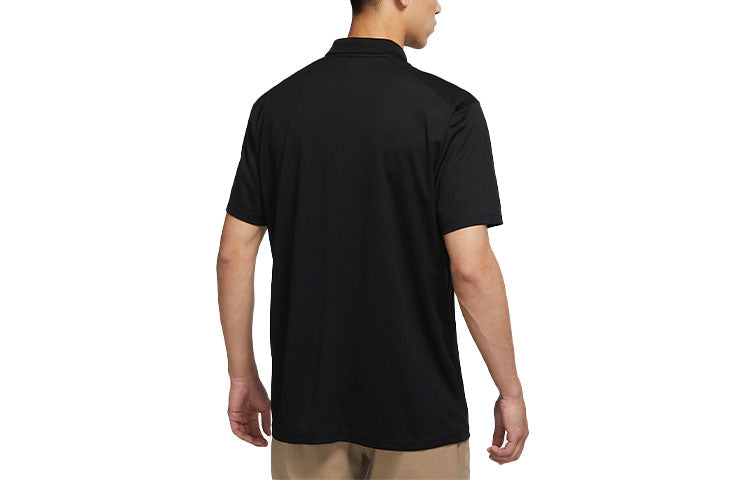 Nike Dri-FIT Victory Solid Color Logo Printing Quick Dry Breathable Short Sleeve Polo Shirt Black DH0823-010