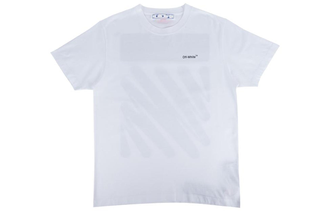 Men's Off-White SS22 Solid Color Cotton Zebra Printing Short Sleeve White T-Shirt OMAA027S22JER0100110