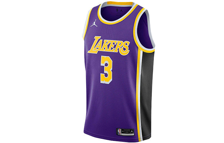 Air Jordan NBA SW Fan Edition 2020-21 Season Los Angeles Lakers Anthony Davis No. 3 Purple Gold Color CV9481-511