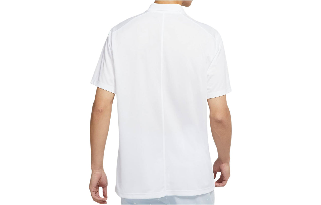 Men's Nike Dri-FIT Victory Solid Color Logo Printing Quick Dry Breathable Short Sleeve Polo Shirt White DH0823-100