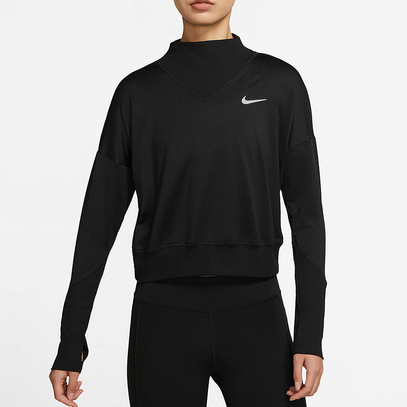 (WMNS) Nike Running Training Pullover Sports Long Sleeves Black T-Shirt DA1057-010