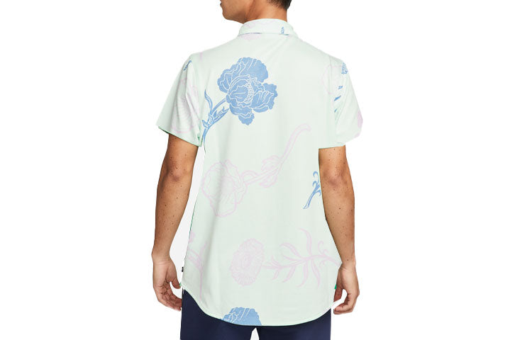 Nike SB Flower Full Print Casual Short Sleeve Couple Style Green DM0170-394