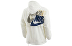 Men's Nike Alphabet Logo Printing Woven Hooded Long Sleeves Jacket Autumn White DV3313-133