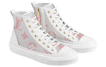 (WMNS) LOUIS VUITTON Stellar Zip Up Ankle Sneakers 'White Grey with Pink Monogram' 1A87DM
