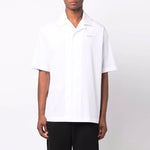Off-White FW21 Lgo Short Sleeve Shirt Loose Fit White OMGA196F21FAB0040184