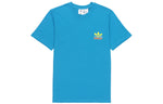 Men's adidas originals x PALACE Crossover SS22 Back Logo Printing Short Sleeve Blue T-Shirt HM9199