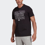 adidas M Ddlbmb S G T Alphabet Printing Sports Short Sleeve Black GS6283