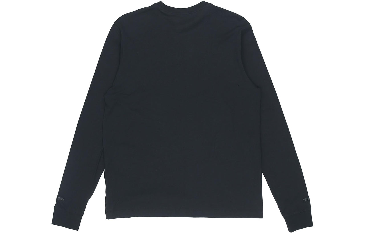 Men's Nike Large Logo Printing Sports Round Neck Pullover Black DD3375-010