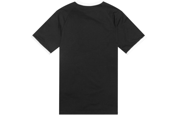 adidas originals 3-Stripes Tee Casual Loose Round Neck Logo Stripe Short Sleeve Black CW1202