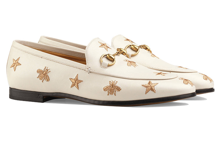 (WMNS) Gucci Jordaan Embroidered Leather White 505281-D3V00-9022