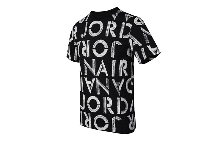 Air Jordan AS M J LBRAND SS AOP CREW T-shitr Black CN3587-010