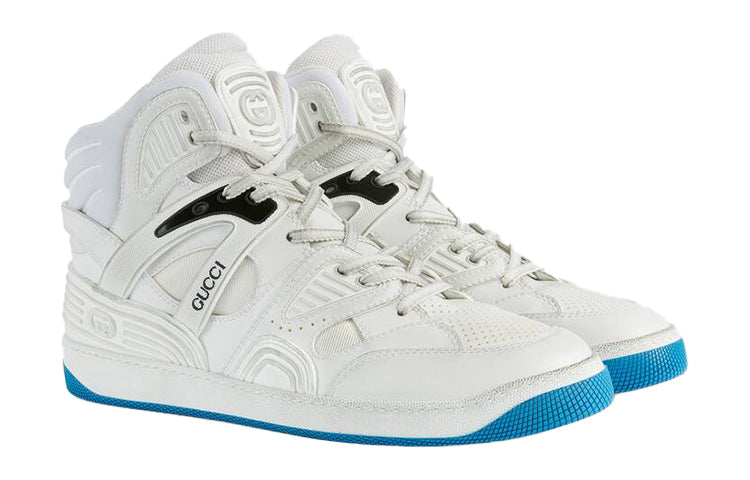 Gucci Basket Breathable Wear-Resistant Non-Slip High 'White Blue' 661301-2SHA0-9014