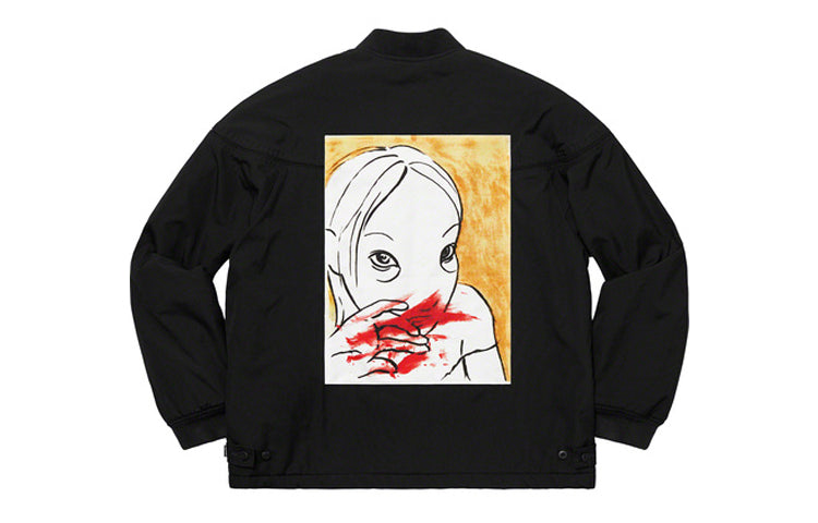 Supreme FW19 Week 3 Mug Shot Crew Jacket Back Printing Unisex Black SUP-FW19-386
