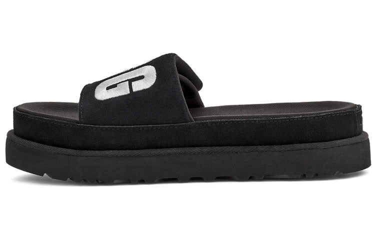 (WMNS) UGG Laton Slide Black Silver Slippers 'Black Silver' 1110110-BSVR