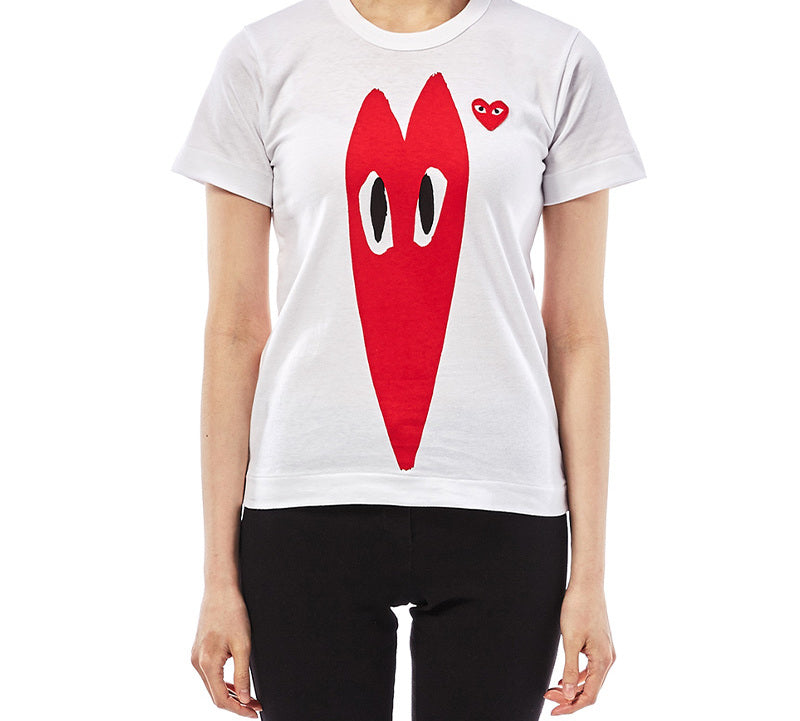 (WMNS) COMME des GARCONS PLAY Long Heart Tee 'White' AZ-T223-051-1