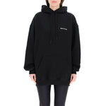 (WMNS) Balenciaga SS21 Logo Cotton Hoodie Black 578135TJV851070