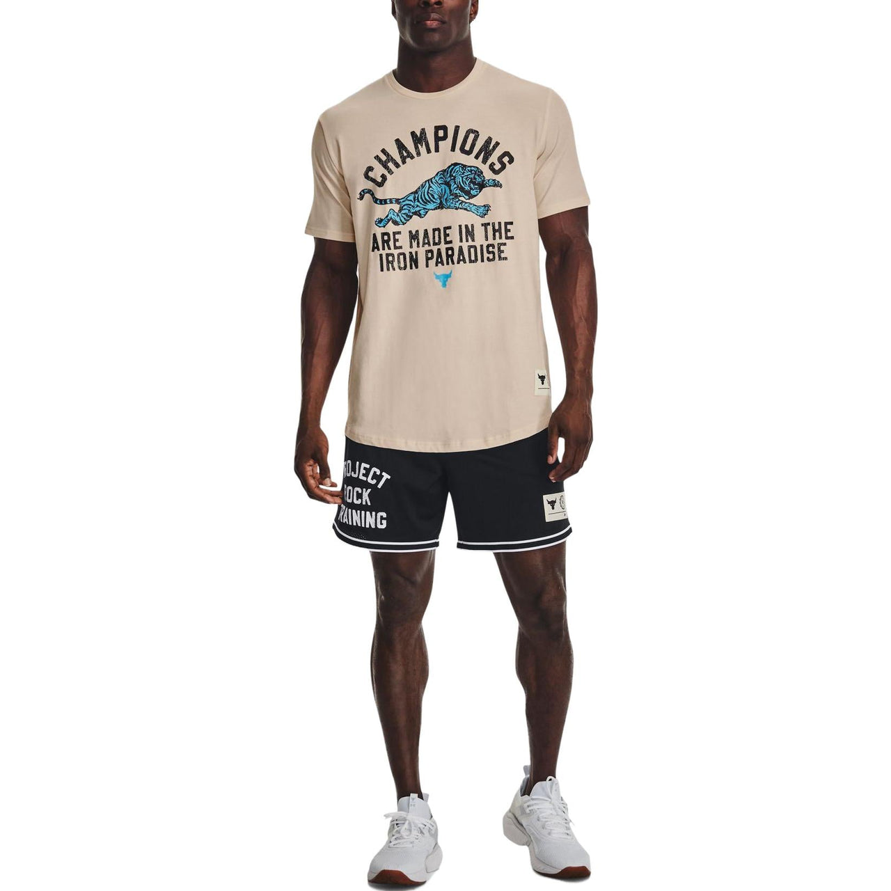 Under Armour Project Rock Champions Short Sleeve T-Shirt 'Beige' 1376897-804