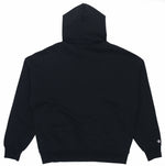 (WMNS) Converse Logo Embroidered Loose Fleece Hoodie Dark Black 10022349-A02