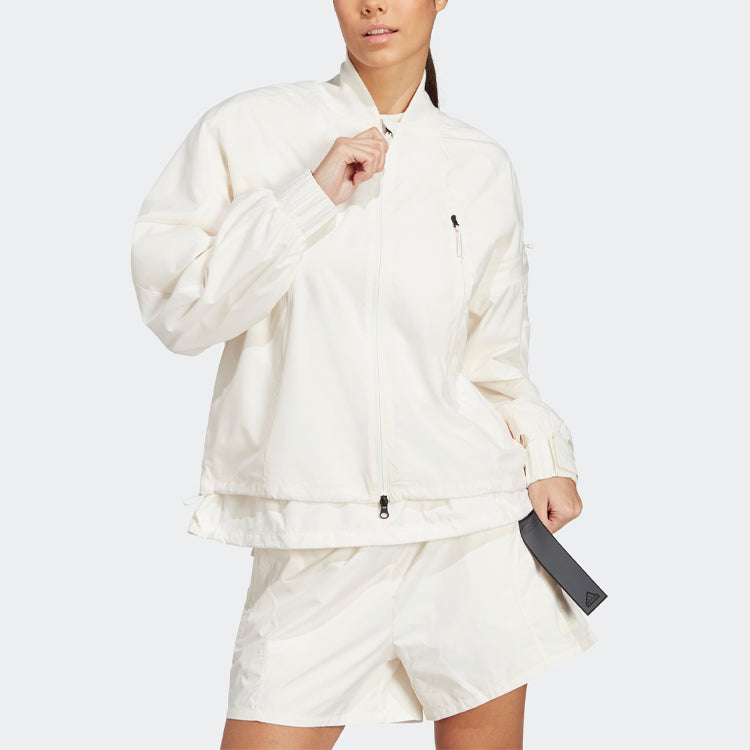 (WMNS) adidas City Escape Loose Track Tops 'White' IA2135