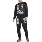 Men's Nike Logo Round Neck Printing Long Sleeves Pullover Black DQ4170-010