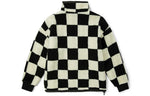 Vans Reversible lamb's wool Stand Collar logo Jacket Couple Style Black White Grid VN0A5F6U7DR