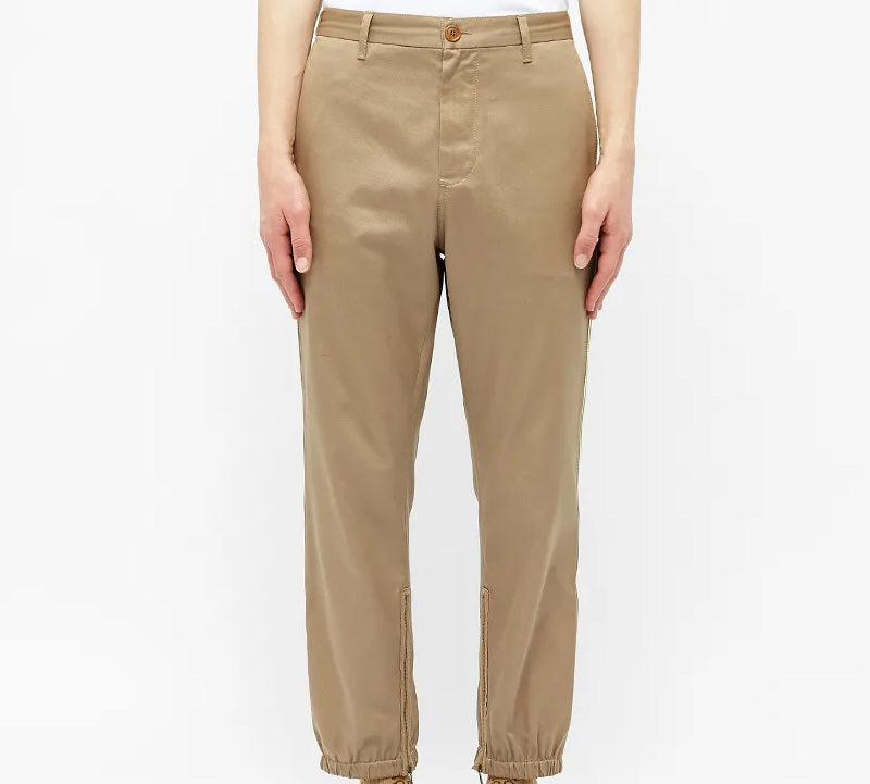 Gucci Cotton Casual Trousers With Striped Logo For Men Tawny 604187-XDA1R-2821