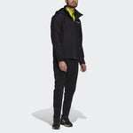 adidas Solid Color Brand Logo Printing hooded Long Sleeves Jacket Black GI7296