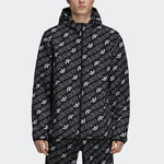 adidas originals Full Print Athleisure Casual Sports hooded Woven Windproof Outdoor Jacket Black DH4796