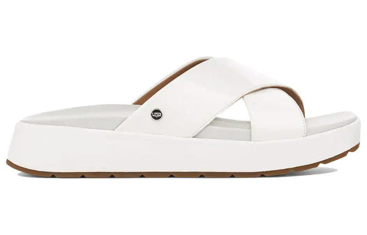 (WMNS) UGG Emily Patent Leather Shoe Slipper White 1107896-WHT