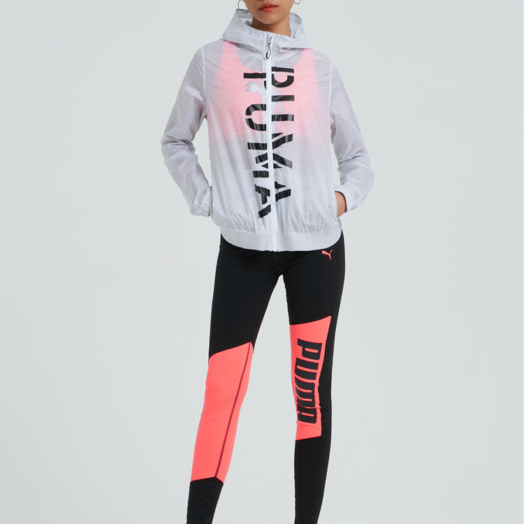 (WMNS) PUMA hooded Printing Jacket White 518320-02