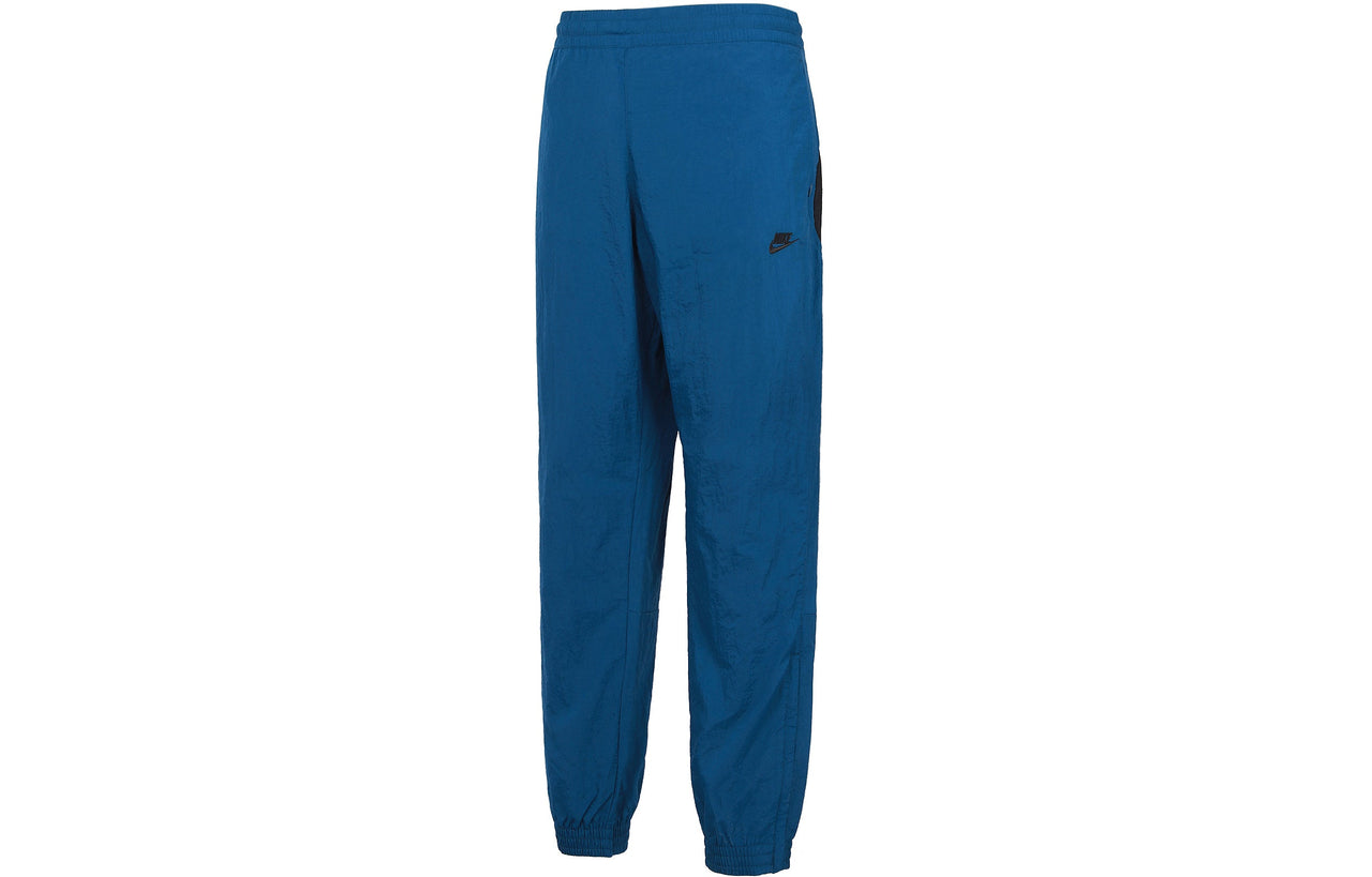 Nike Sportswear NSW Swoosh Woven Pant Zipper Pocket Bundle Feet Sports Pants Blue AJ2300-474