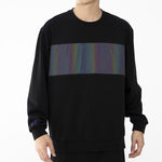 Men's adidas neo Sw Irrd Swt Splicing Sports Round Neck Pullover Black HB7380