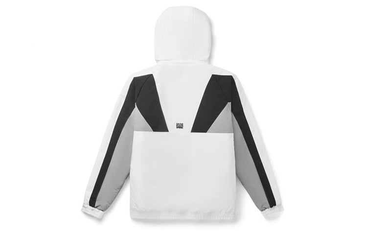 Men's Vans Contrast Color Stitching hooded Athleisure Casual Sports Jacket White VN0A49K2YB2