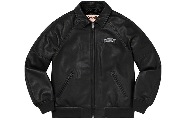 Supreme FW19 Week 1 x Martin Wong x Supreme Schott 8-Ball Leather Varsity Jacket SUP-FW19-219