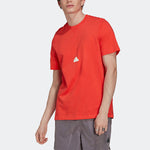 Men's adidas SS22 Logo Printing Pullover Short Sleeve Red T-Shirt HN1963