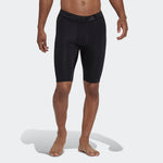 adidas Sports Gym Solid Color Logo Tight Shorts Black HJ9921