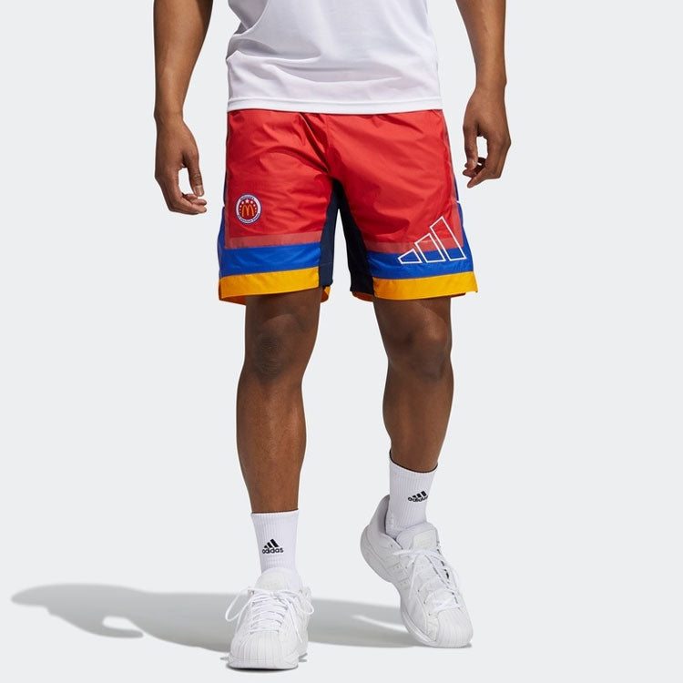 Men's adidas Basketball Sports Fluorescence Red Shorts H16552