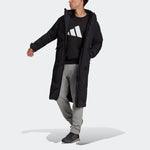 adidas Big Baffle Coat Outdoor Sports Long Loose hooded down Jacket Black GT6536