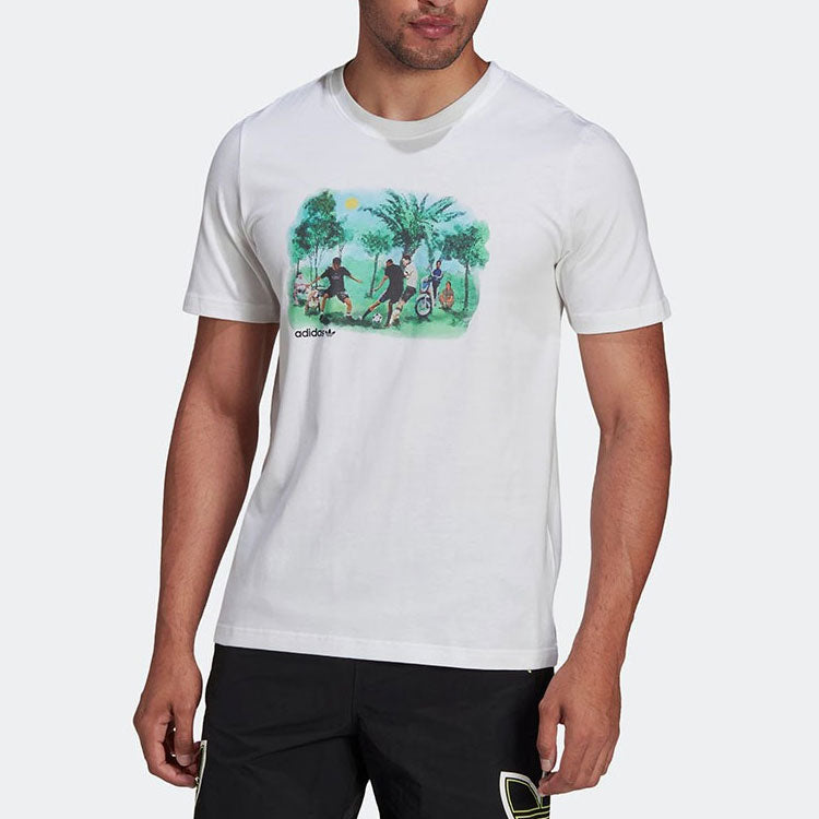 adidas originals Character Pattern Printing Round Neck Short Sleeve White HE4717