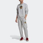 adidas originals C Crest Crew team logo Fleece Lined Stay Warm Round Neck Sports Gray H32147