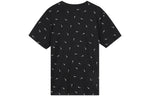 Men's Nike Logo Full Print Round Neck Pullover Short Sleeve Black T-Shirt DR7910-010
