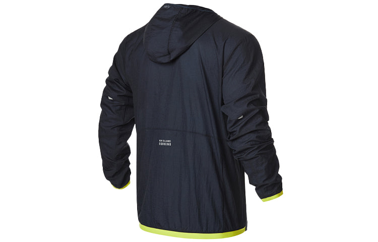 New Balance Men's New Balance Logo Printing Sports Hooded Jacket Navy Blue MJ01238-SYE